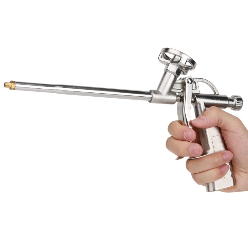 Spray Foam Gun 31.5cm Aluminum Corrosion Resistant Ergonomic Foam Gun - Accurate Flow Control for Filling Sealing Insulating Gaps - Image 2