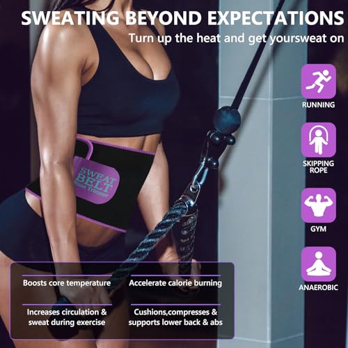 MORECOO Waist Trainer for Women Lower Belly Fat, Waist Sweat Band for Women, Belly Band Sweat Belt, Body Shaper, Stomach Wrap - Image 4