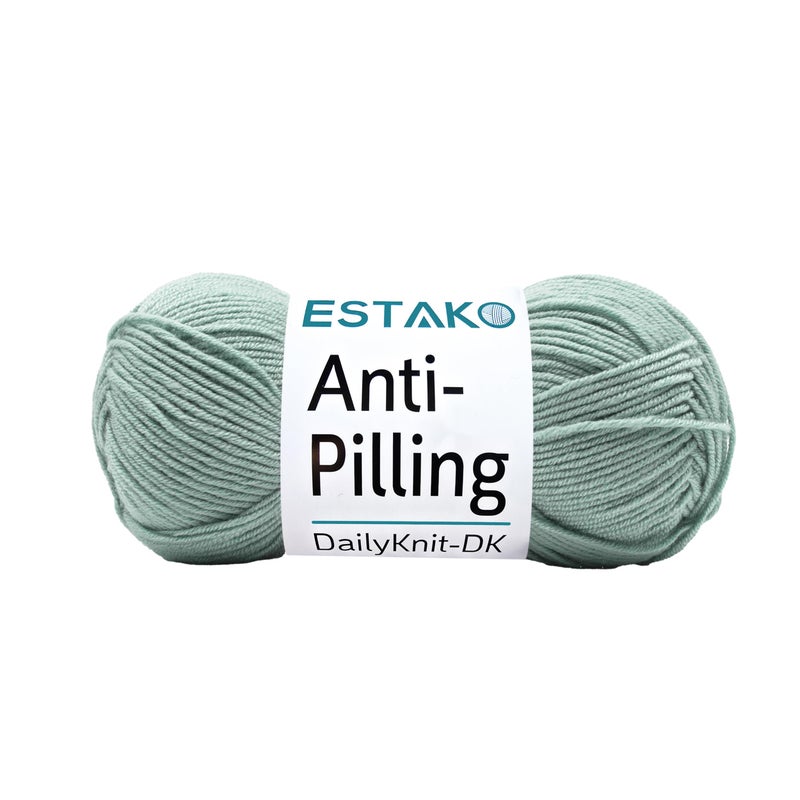 Estako DailyKnit-DK - 100% Anti-Pilling Acrylic Yarn - Soft DK Light Weight #3 - (3.52 oz / 273 Yds) - for Knitting & Crocheting (80004 - Mint Green) - Image 1