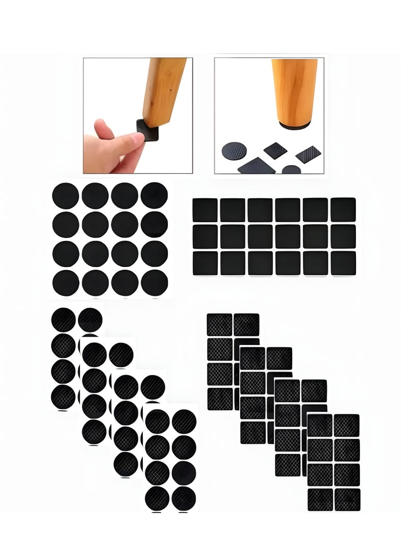 Vergali 98Pcs Furniture Feet Pads, Non-Slip Rubber Furniture Pads, Wood Floor Protector Pads, Self Adhesive Anti Slip Furniture Chair Leg Pads, Anti Scratch Thickened Multifunctional Table Foot Pad - Image 1