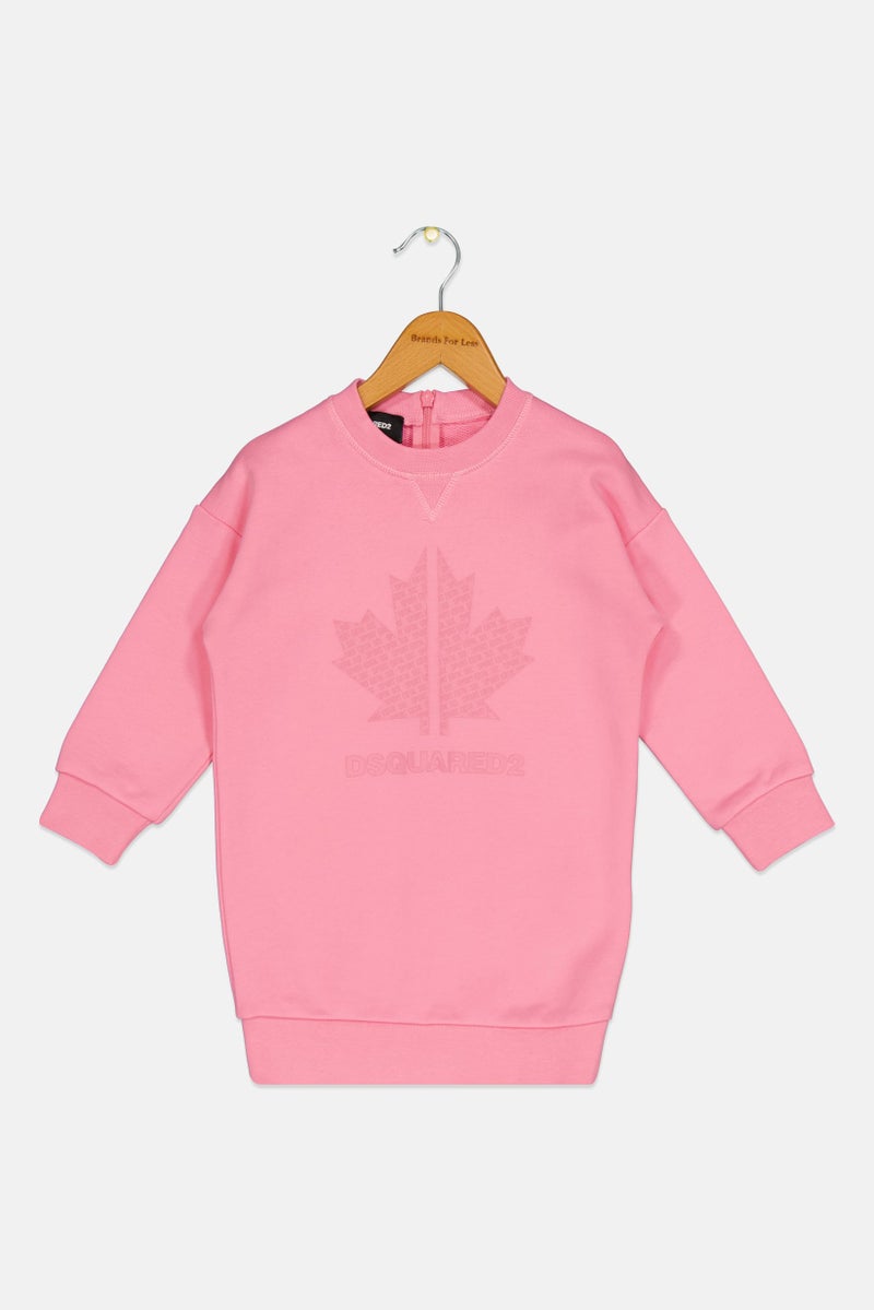 DSQUARED2 Toddlers Girl Brand Logo Sweatshirt Dress, Pink  - Image 1