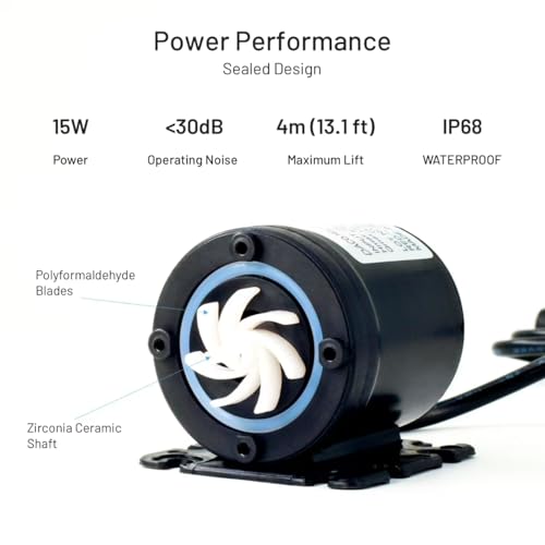DACO MIN 14A DC 12V Water Pump Circulation Pump- 3.43GPM, 19.6ft Lift, Ultra-Quiet Brushless Motor w/Adapter - for Solar Heaters, RVs, Brewing & Farms (Non-Self-Priming) - Image 4