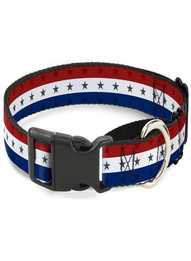 Buckle Down Buckle-Down Americana Star Stripes Red/White/Blue Martingale Dog Collar, 1" Wide-Fits 9-15" Neck-Small - Image 1