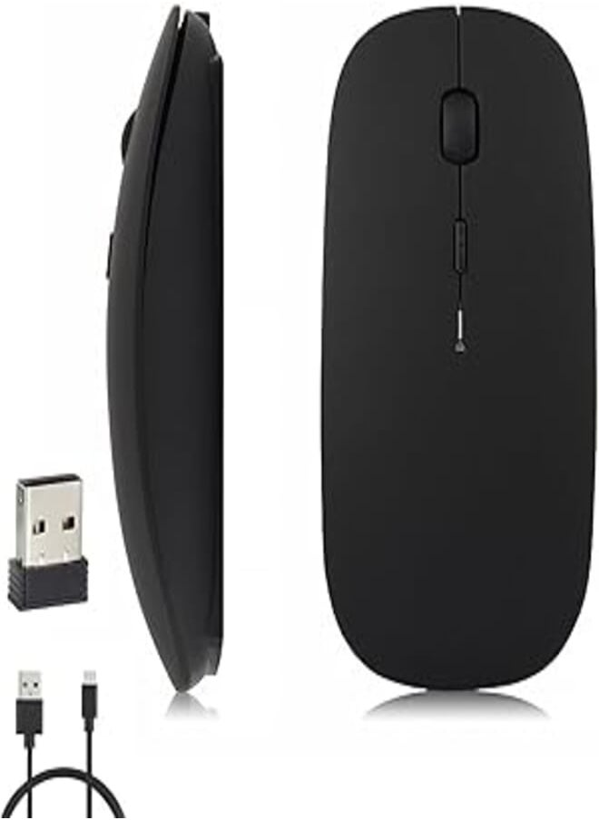 iSTYLE Rechargeable Wireless Mouse, Bluetooth or 2.4 GHz with USB Unifying Mini-Receiver, Multi-Device, 1600 Dpi Optical Tracking, Silent Mice for Mac, PC, Macbook, iPad, Android, iOS, Windows