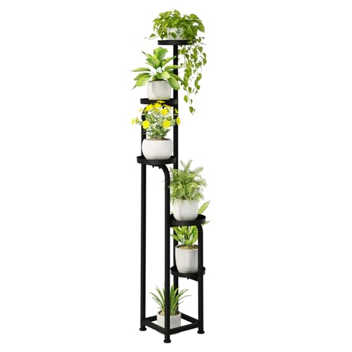 Bamworld Tall Plant Stand Indoor Outdoor Corner Metal Flower Pot Stands for Multiple Plants 5 Tier Heavy Duty Plant Shelf for Patio Garden Balcony Living Room Bedroom - Image 1