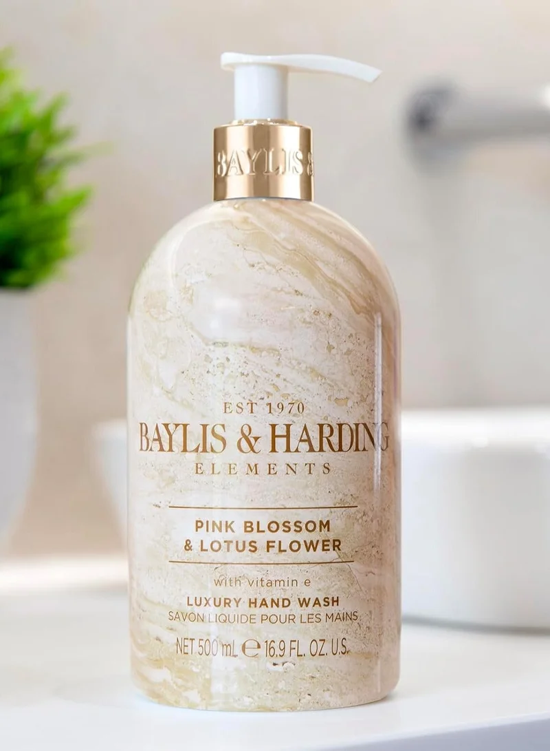 Baylis & Harding  Elements Pink Blossom and Lotus Flower Hand Wash, 500 ml | Vegan | Fruity, Floral & Coconut Water | Enriched in Vitamin E | Nourishing & Hydrating | Paraben Free  | Best Price UAE
