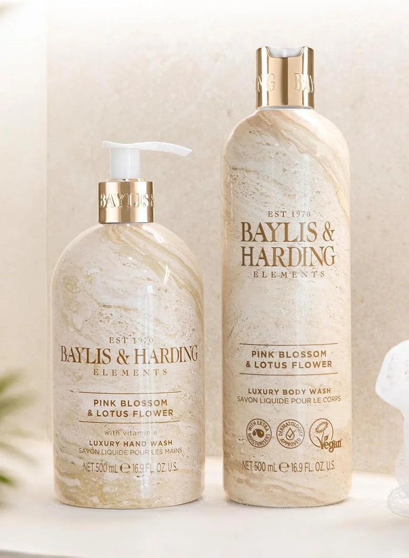 Baylis & Harding  Elements Pink Blossom and Lotus Flower Hand Wash, 500 ml | Vegan | Fruity, Floral & Coconut Water | Enriched in Vitamin E | Nourishing & Hydrating | Paraben Free  | Best Price UAE