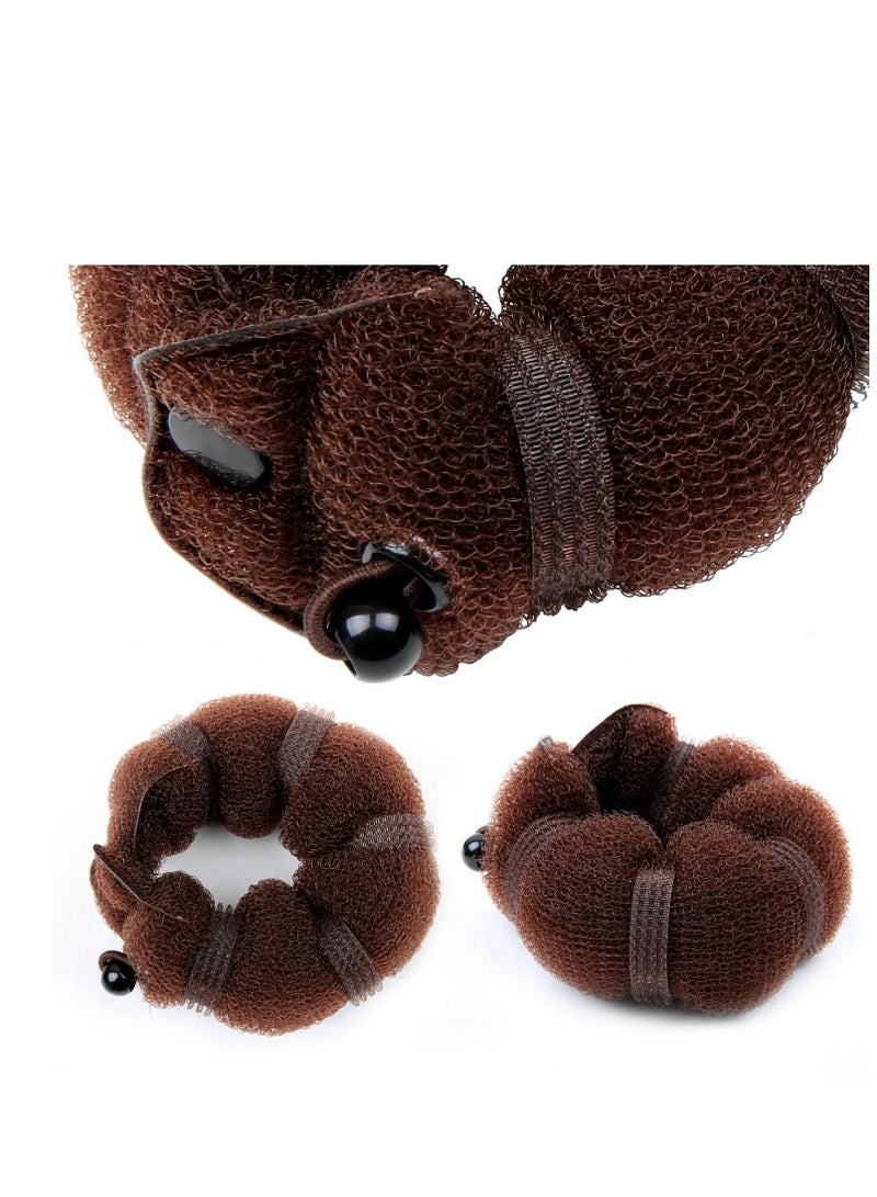 SYOSI Hair Bun Maker Breathable Twist Hair Donut Styling Braiding Tool Dark Brown Ring Style For Women Girl Hair Fashion Hair Styling Maker Curler Accessory 2PCS - Image 4