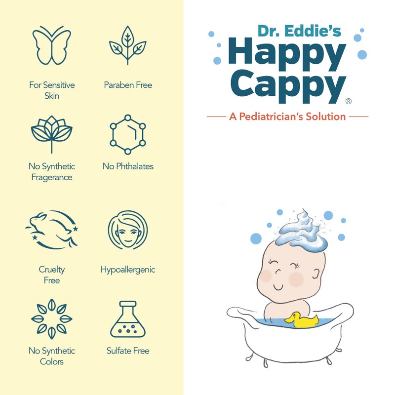 Happy Cappy Baby Shampoo and Body Wash - Eczema Body Wash for Kids & Toddlers, Helps with Dryness, Reduces Itching and Redness, Dermatologist Tested, Fragrance Free - 8 Fl Oz (Pack of 4) - Image 3