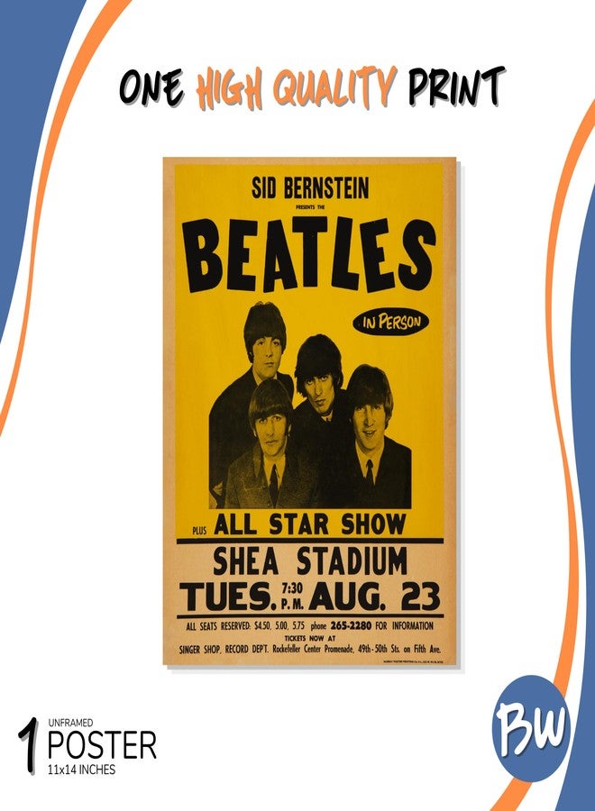 BigWig Prints The Beatles 1966 Shea Stadium NYC Concert Poster - Reproduction Wall Art Print - 11x14 featuring John Lennon Paul McCartney George Harrison Ringo Starr - Image 4