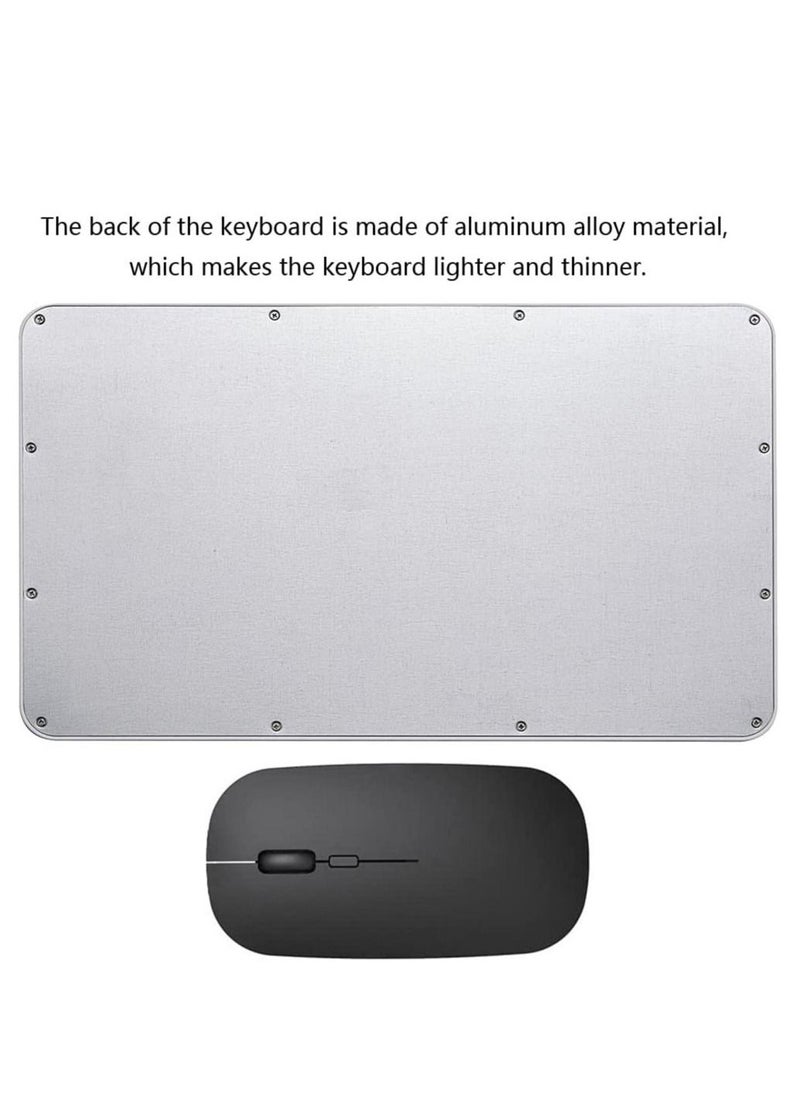 Rechargeable Bluetooth Keyboard and Mouse Combo Ultra-Slim Portable Compact Wireless Mouse Keyboard Set for Android Windows Tablet Cell Phone iPhone iPad Pro Air Mini, iPad OS/iOS 13 and above (Black) - Image 3