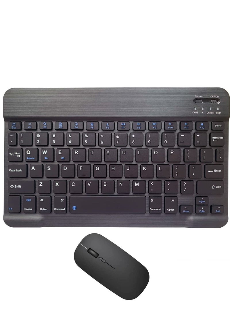Rechargeable Bluetooth Keyboard and Mouse Combo Ultra-Slim Portable Compact Wireless Mouse Keyboard Set for Android Windows Tablet Cell Phone iPhone iPad Pro Air Mini, iPad OS/iOS 13 and above (Black) - Image 1