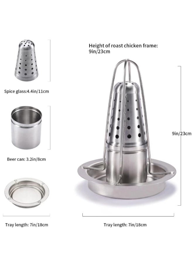 general Beer Can Chicken Holder for Grill and Smoker - Premium Grade 304 Stainless Steel Chicken Holder - Poultry roasters with flavouring Container - Image 3