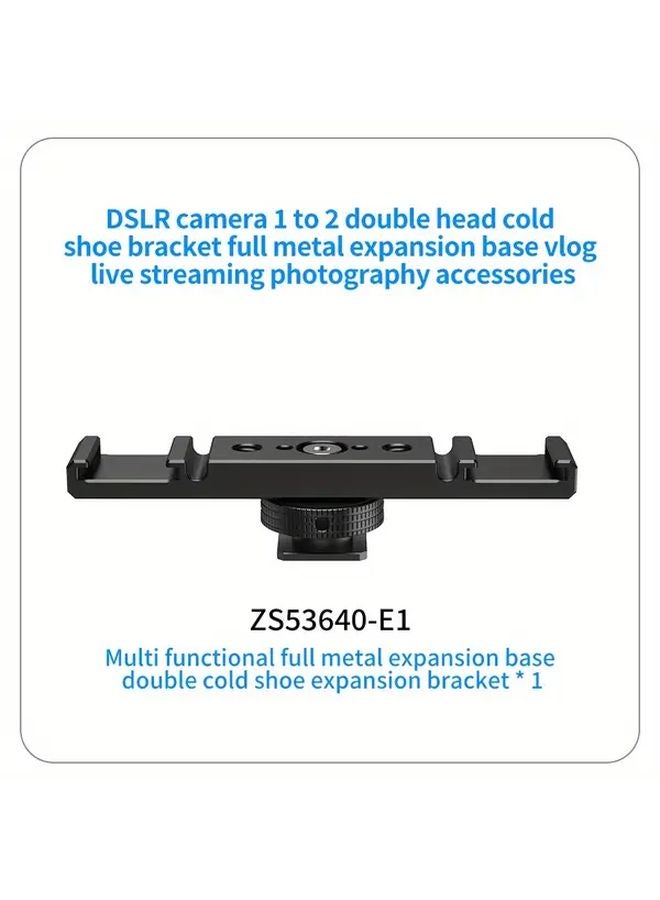 Feichao ZS53640 E1 Aluminum Alloy Dual Cold Shoe Mount Bracket For DSLR Microphone Light - Image 1