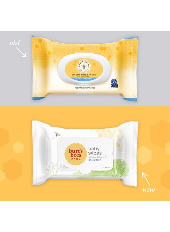 Burt's Bees Burt’S Bees Christmas Gifts, Baby Wipes, Unscented Natural Baby Wipes For Sensitive Skin With Aloe And Vitamin E - 72 Wipes - 10 Pack - Image 2