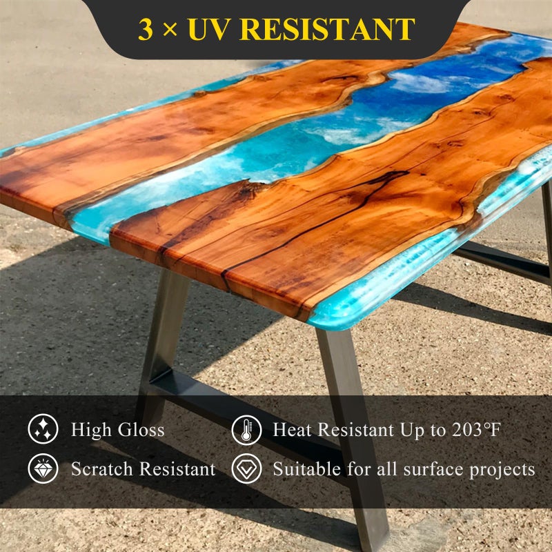 TAKIMO 68OZ 3Ã—UV Resistant Resin Kit,No Bubble & Crystal Clear Epoxy Resin for Coating, Casting, Table Top,DIY, Bar Top, River Tables, Resin Art, Wood with High Gloss Finish - Image 4