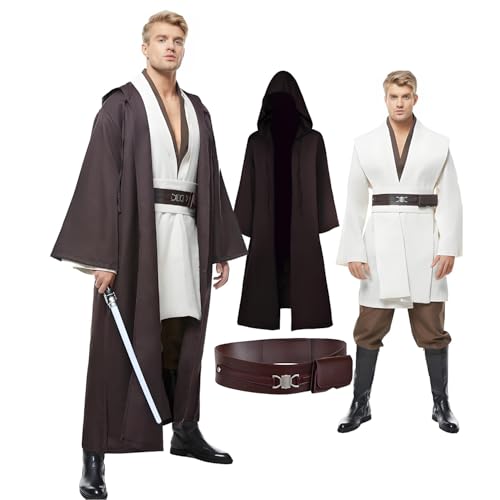 Cosplaysky Men's Tunic Cosplay Costume Adults Outfits Halloween Robe Hooded Uniform Full Set - Image 1