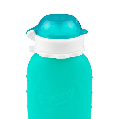 Squeasy Snacker Red 6 oz Squeasy Snacker Spill Proof Silicone Reusable Food Pouch - for Both Soft Foods and Liquids - Water, Apple Sauce, Yogurt, Smoothies, Baby Food - Dishwasher Safe - Image 3