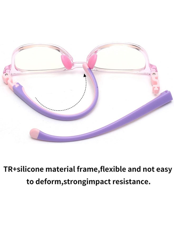 Kids Blue Light Blocking Glasses with Car Shape Case Silicone Lightweight Frame for Kids 3 to 10 Years Old Gaming Computer Laptop Use Reading Watching TV Outdoor Play,Pink - Image 4
