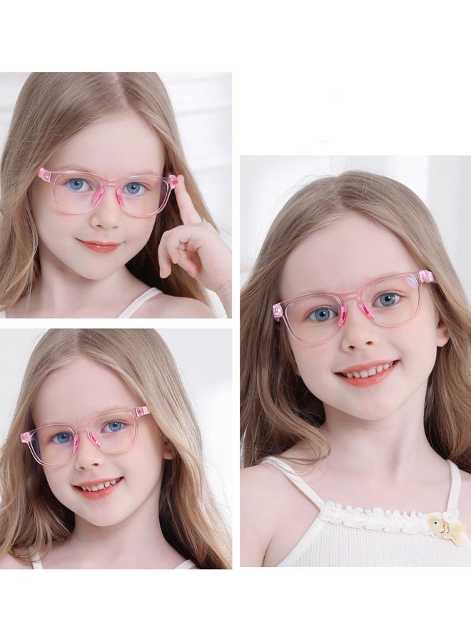 Kids Blue Light Blocking Glasses with Car Shape Case Silicone Lightweight Frame for Kids 3 to 10 Years Old Gaming Computer Laptop Use Reading Watching TV Outdoor Play,Pink - Image 2