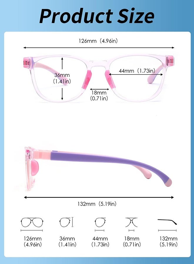 Kids Blue Light Blocking Glasses with Car Shape Case Silicone Lightweight Frame for Kids 3 to 10 Years Old Gaming Computer Laptop Use Reading Watching TV Outdoor Play,Pink - Image 5