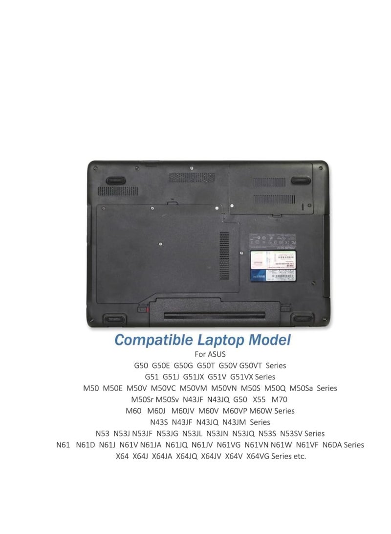 Terabyte A32-N61 Battery Replacement for Asus N61 N61J N61D N61V N61VG N61JA N61JV M50s N53 N53S N53SV N43S N43JF N43JQ A32-M50 A33-M50 [10.8V, 56WH, 5200mAh] - Image 3