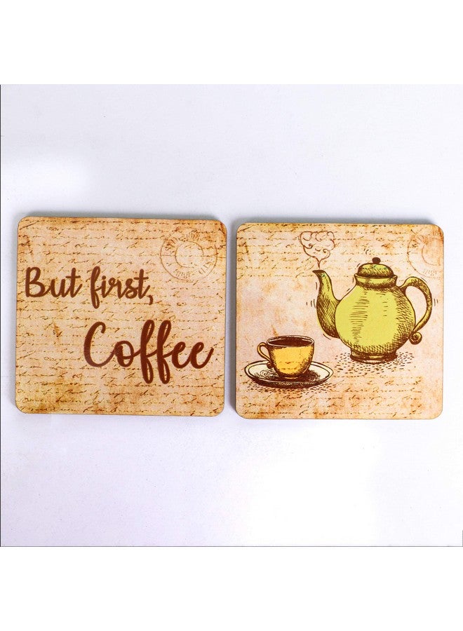Inside Out Innovative Designs Coffee Vintage Coasters Set of 2 - Image 1