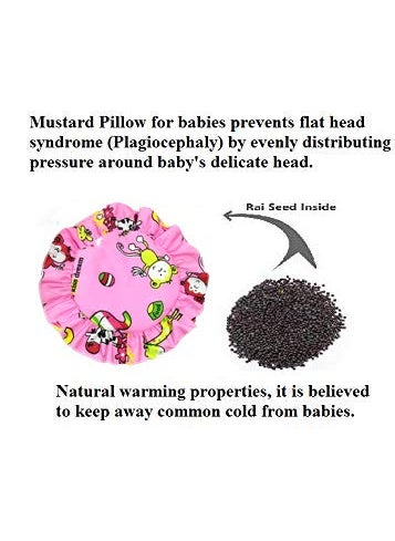 Artist Unknown 1stbabystore mittenbooty Newborn Cotton Mustard SeedsRai Pillow or Head Shaping PillowTakiya for Infant Baby with Detachable Pouch for Easy Washing Blue Car  - Image 2