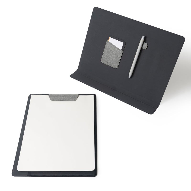 LHiDS Creative Folio 20 with Stand Business Portfolio Resume 3in1 Padfolio with Magnetic Accessories Work as Notebook Cover Clipboard Organizing Board for Home and Office Gray A4Letter - Image 2