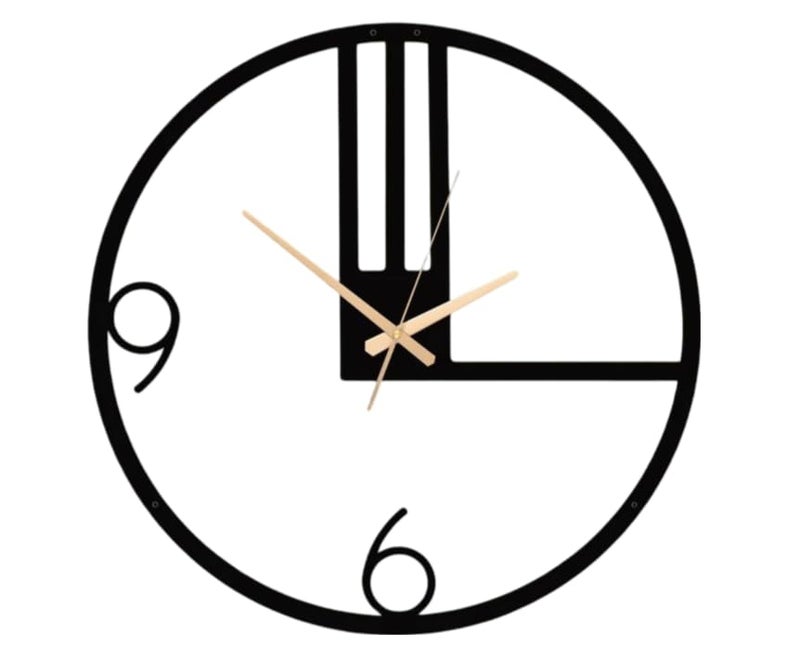 Reyox Metal Analog Wall Clock for Living Room Bedroom Wall Hanging Decor Metal SignHousewarming Gift AntiqueBig Size Black 40 CM DA32