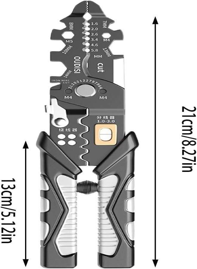 ZUCUR All in 1 Multifunction Stainless Steel Wire Stripper/Wire Crimping Tool, Wire Cutter, Wire Crimper, Cable Stripper, Wiring Tools and Multi-Function Hand Tool (25 IN 1) - Image 3