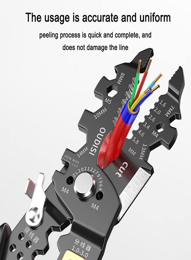 ZUCUR All in 1 Multifunction Stainless Steel Wire Stripper/Wire Crimping Tool, Wire Cutter, Wire Crimper, Cable Stripper, Wiring Tools and Multi-Function Hand Tool (25 IN 1) - Image 5