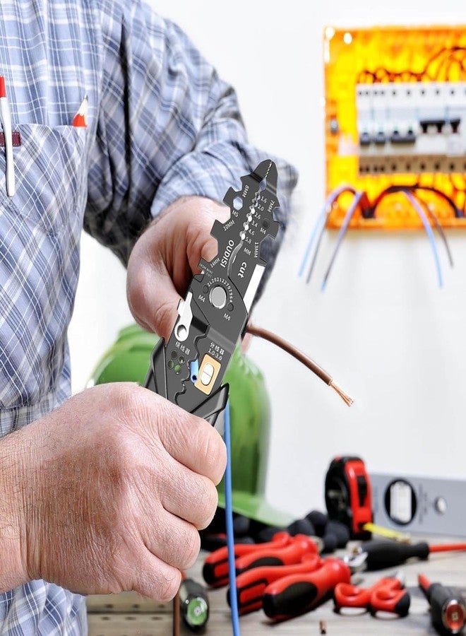 ZUCUR All in 1 Multifunction Stainless Steel Wire Stripper/Wire Crimping Tool, Wire Cutter, Wire Crimper, Cable Stripper, Wiring Tools and Multi-Function Hand Tool (25 IN 1) - Image 2