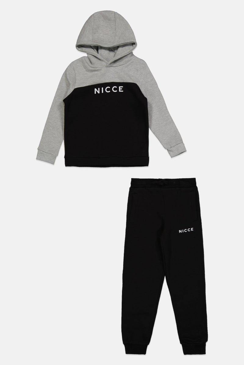 Nicce Toddlers Boy 2 pcs Brand Logo Hoodies And Jogger Pants, Black  - Image 1