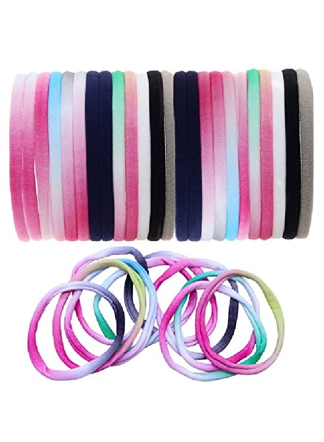 FROG SAC 24 Soft Baby Nylon Headbands Elastic Hairbands For Infant Toddlers Kids Thin Stretch Elastic Head Band Seamless Ponytail Holder - Image 2