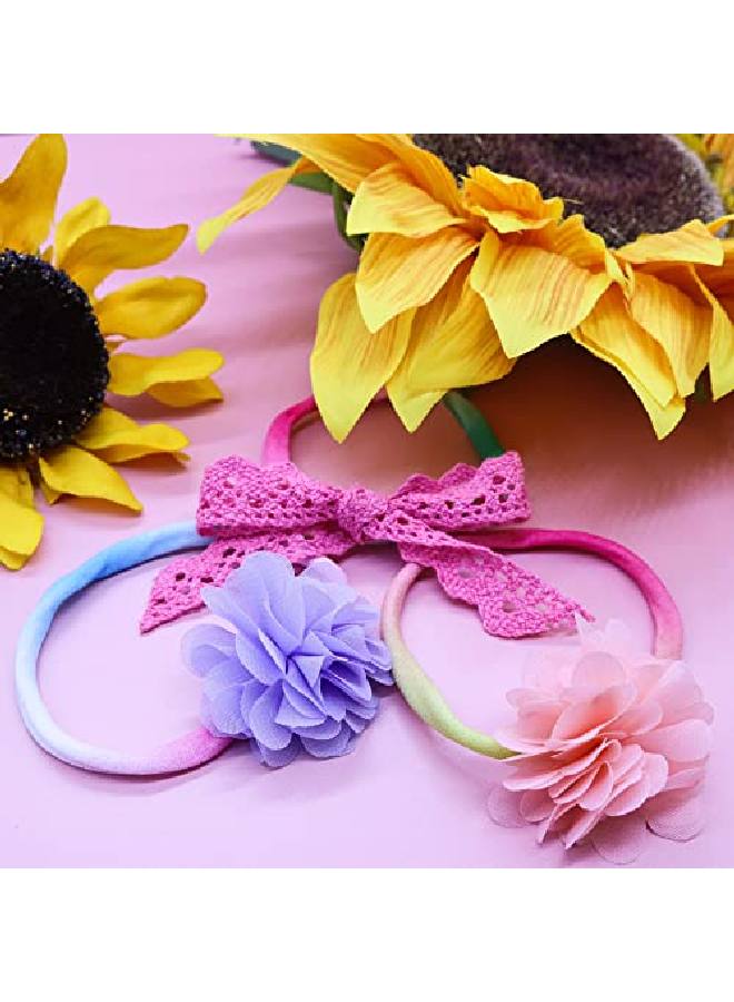 FROG SAC 24 Soft Baby Nylon Headbands Elastic Hairbands For Infant Toddlers Kids Thin Stretch Elastic Head Band Seamless Ponytail Holder - Image 4