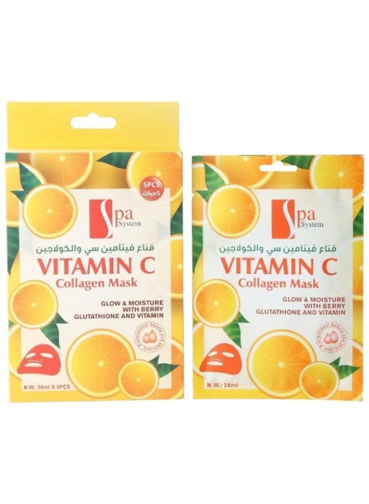 Spa System - Vitamin C & Collagen Face Mask - 5 x 28ml