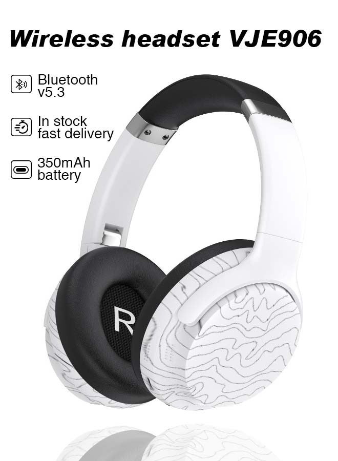 Wireless Over Ear Headphones, Three bass Modes, Hi-Res Audio, Bluetooth5.3 Low Latency Long Endurance,HiFi Stereo  Lightweight Headsets, with mic, Suitable for Travel Home Office Gym Cellphone PC - Image 1