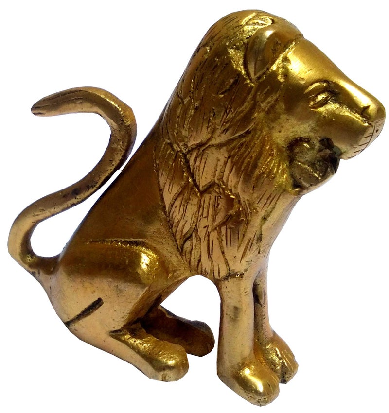 Purpledip Brass Statue Set 'Imperial Lions': Collectible Wildlife Showpieces (11834) - Image 5