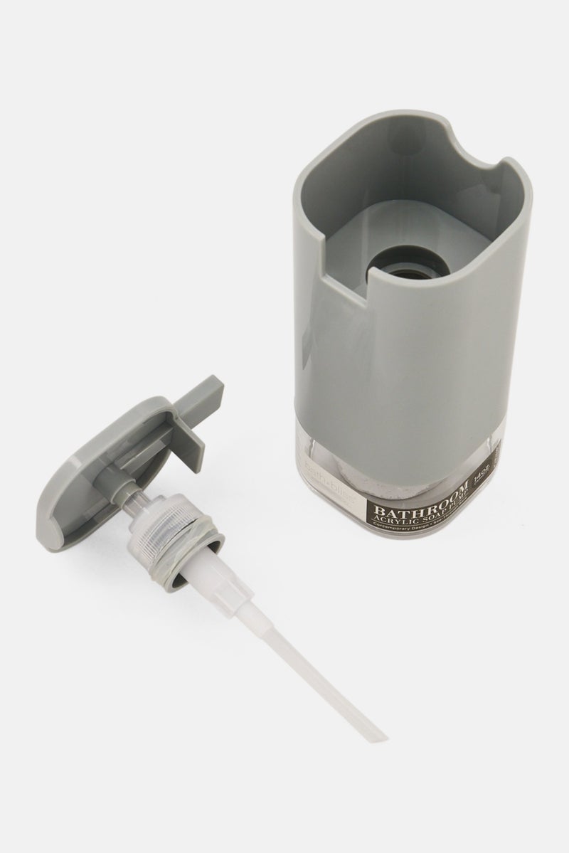 Bath Bliss Acrylic Contemporary Design Soap Dispenser, Grey - Image 3