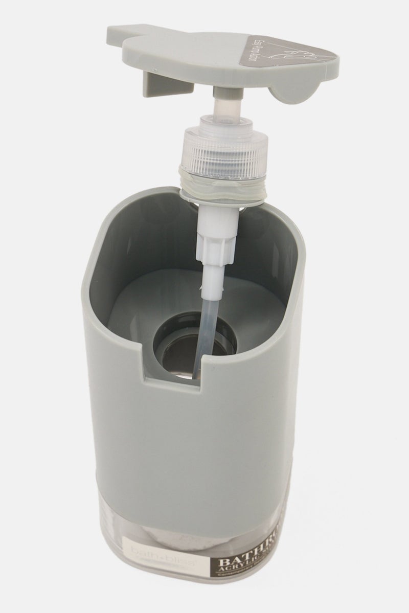 Bath Bliss Acrylic Contemporary Design Soap Dispenser, Grey - Image 2