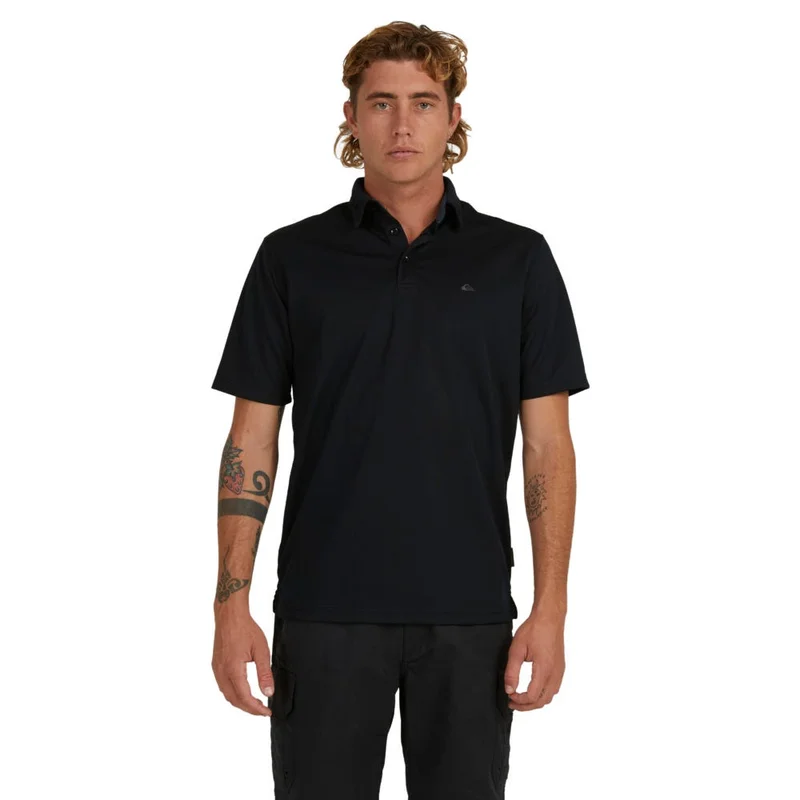 Quiksilver Waterman Water Short Sleeve Polo Shirt In Black