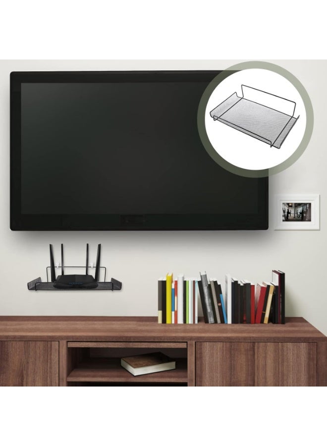 Metal Wall-Mounted Shelf for Wi-Fi Routers and AV Devices – Floating Display Rack for Living Room and Bedroom - Image 3
