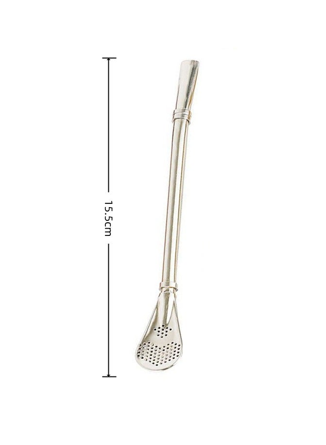 Winner 3 Pack Reusable Colorful Tea Coffee Cocktail Stainless Steel Bent Smooth Flow Drinking Stir Filter Spoon Straws - Image 2