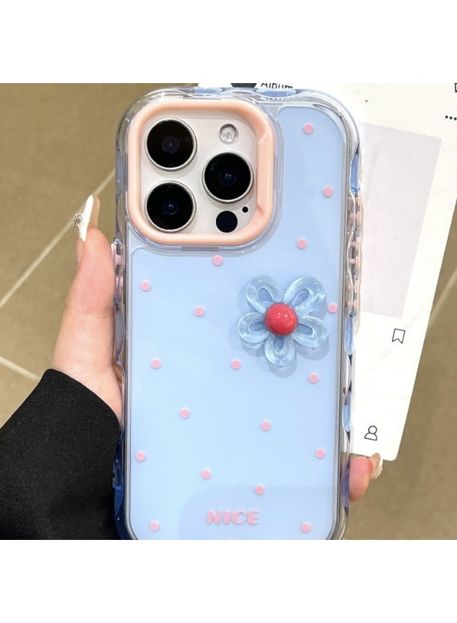 NIBEMINENT Rainbow Simple And Cute Protective TPU Case Cover For iPhone 16 Plus, Blue - Image 1