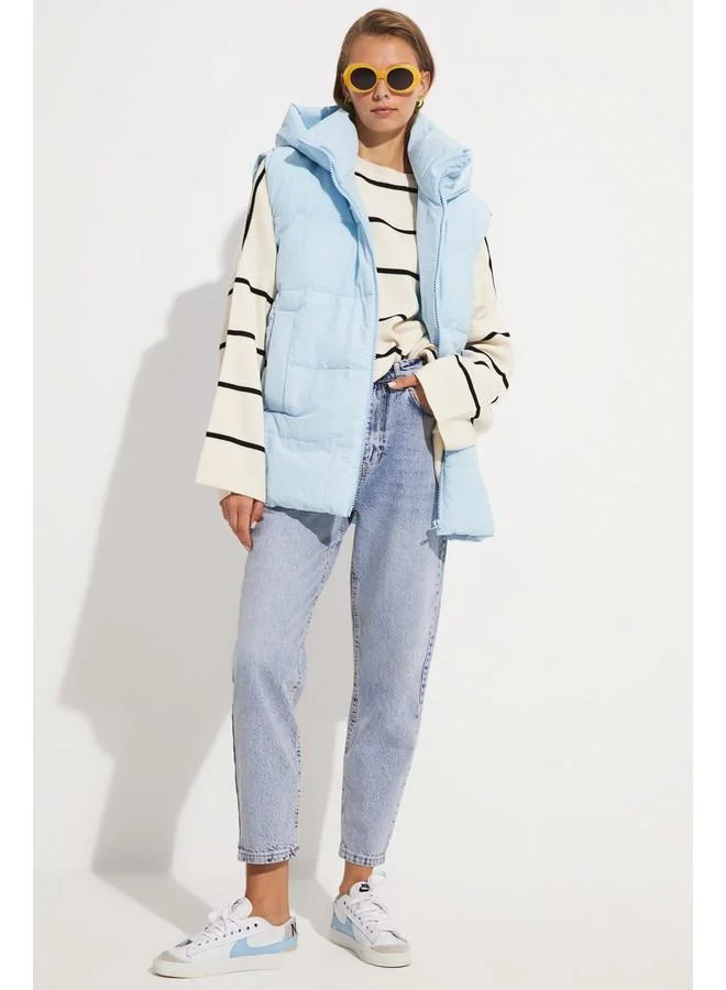 جون June Hooded Vest Blue