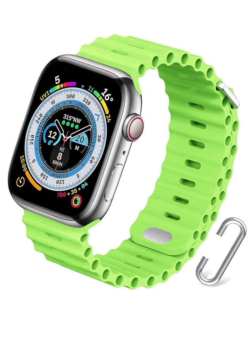 سوار ساعة Apple Ocean Band 49 ملم، 45 ملم، 44 ملم، 42 ملم من السيليكون الناعم - Image 1