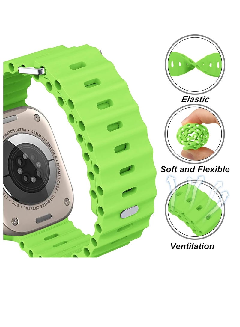 سوار ساعة Apple Ocean Band 49 ملم، 45 ملم، 44 ملم، 42 ملم من السيليكون الناعم - Image 2