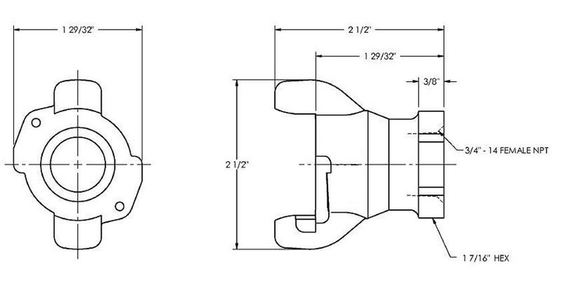 Dixon موصل خرطوم الهواء Air King AM8، وصلة عالمية، نهاية أنثوية 3/4" NPT - Image 2
