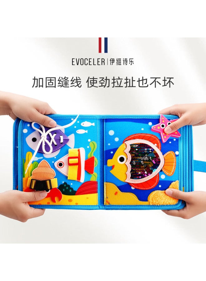 Evoceler Fabric Baby Teething Luxury Soft Book Tear-resistant Easy-clean Quiet Montessori Early Education Toy Book